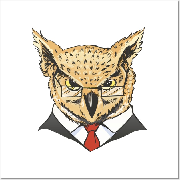 Business Owl t shirt P R t shirt Wall Art by LindenDesigns